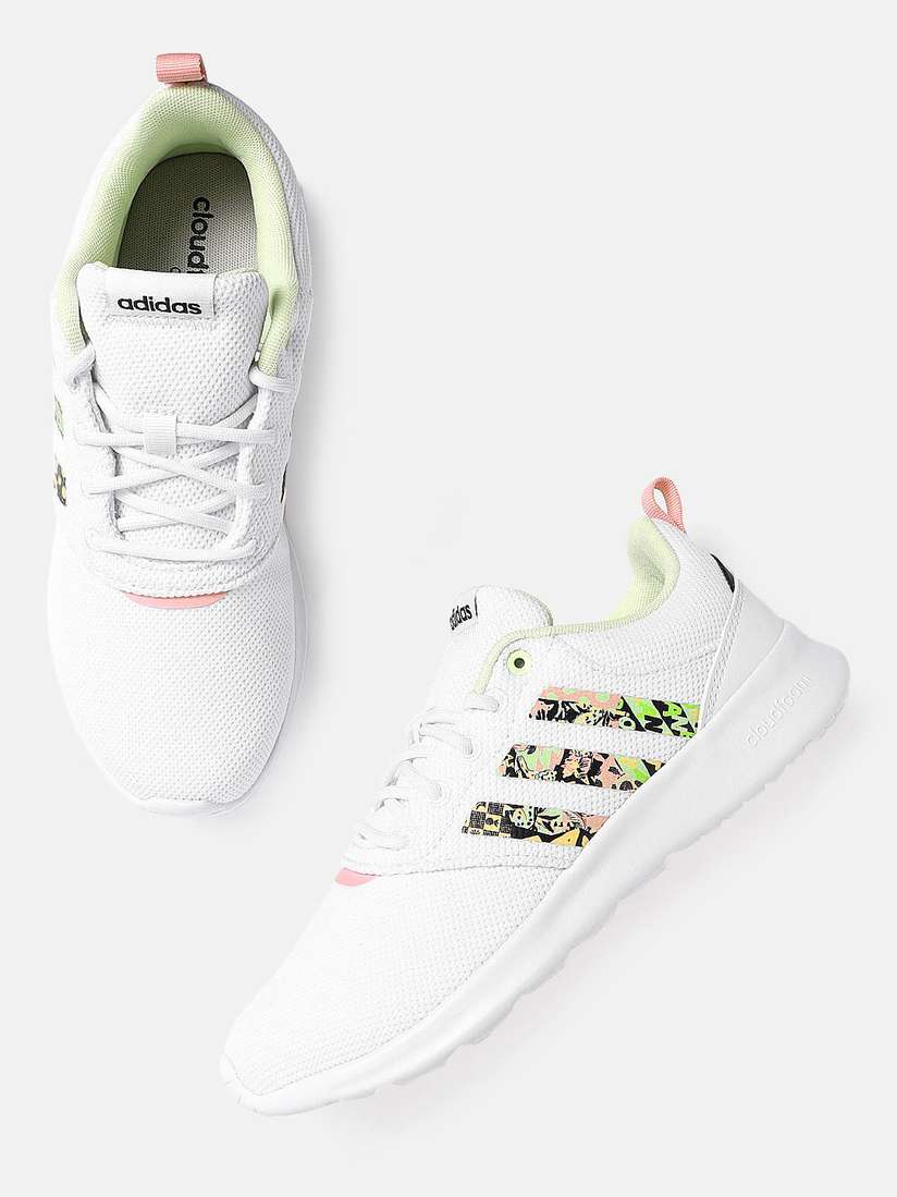 Buy ADIDAS Women White Pink Woven Design QT Racer