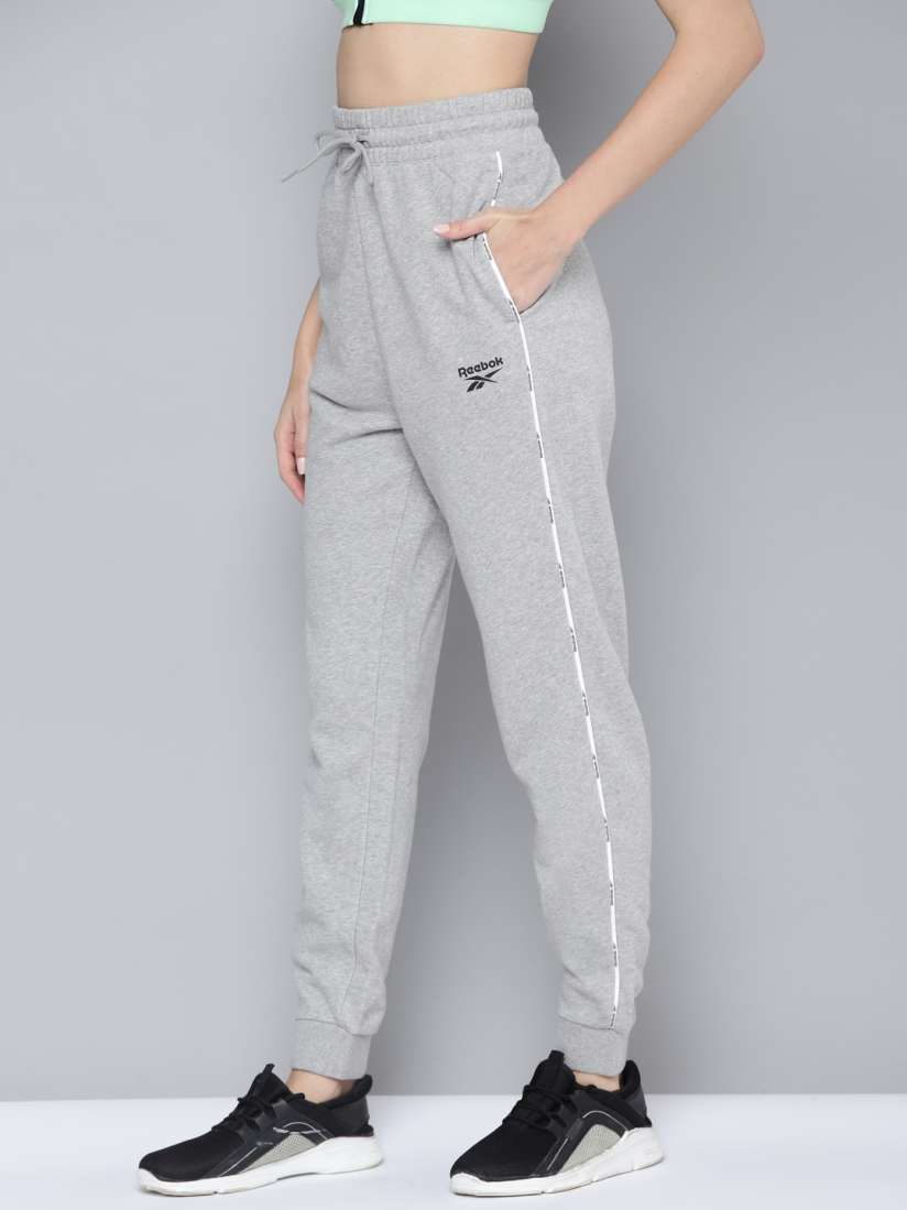 Buy Reebok Women Grey Melange Piping Pack Solid Training Joggers Track Pants for Women 17155302 Myntra