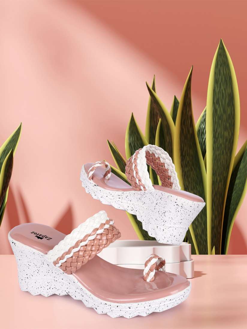Buy ZAPATOZ Women Pink PU Wedges Heels for Women 17158046 Myntra