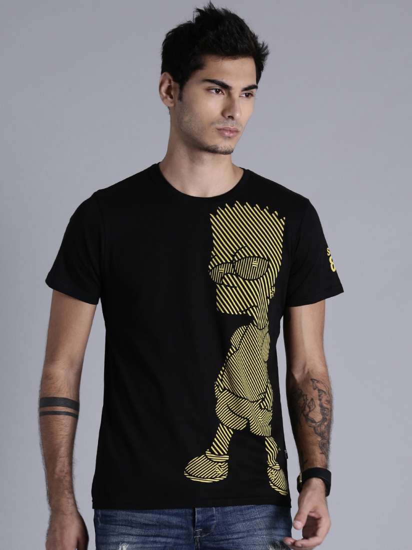 Buy The Simpsons Men Black Printed Round Neck T Shirt Tshirts for Men Myntra