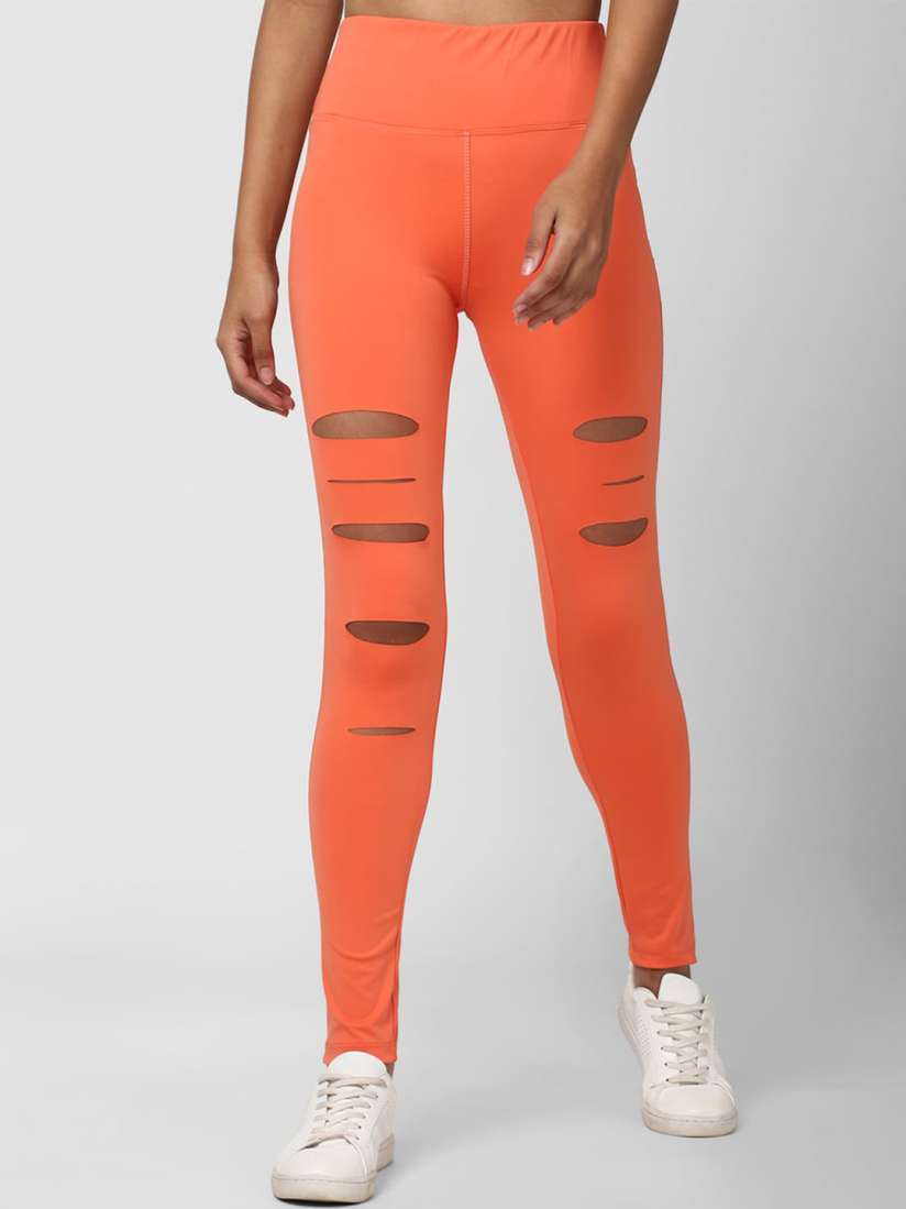Buy FOREVER 21 Women Orange Cut Out Ankle Length Leggings Leggings for Women 17170208 Myntra