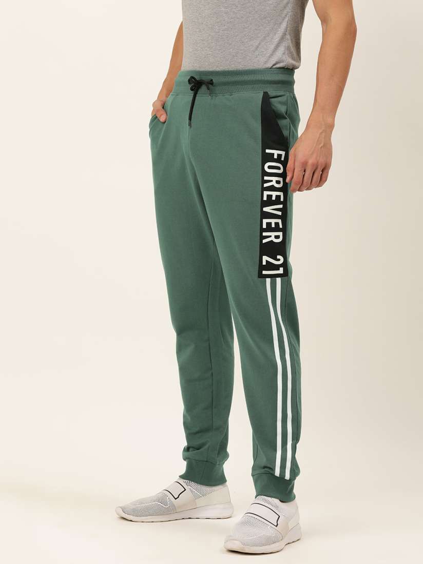 Buy FOREVER 21 Blue Brand Logo Printed Active Sport Joggers Track Pant With Side Stripes Track Pants for Men 17174046 Myntra
