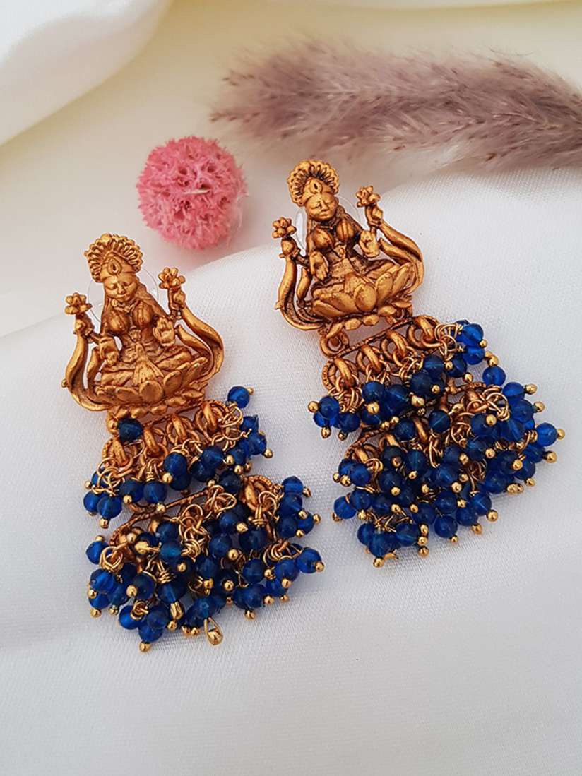 Buy GRIIHAM Gold Toned Temple Drop Earrings Earrings for Women 17176936 Myntra