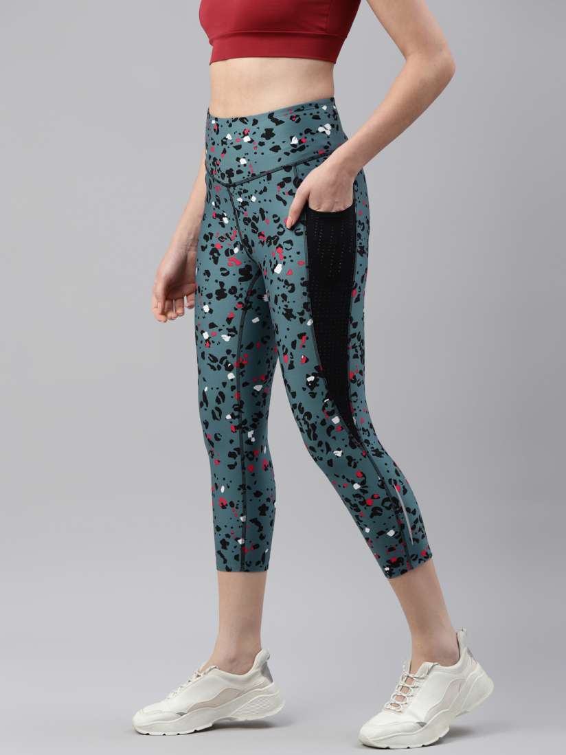 Buy Marks Spencer Women Blue Black Abstract Printed Sports Tights Tights for Women 17185258 Myntra