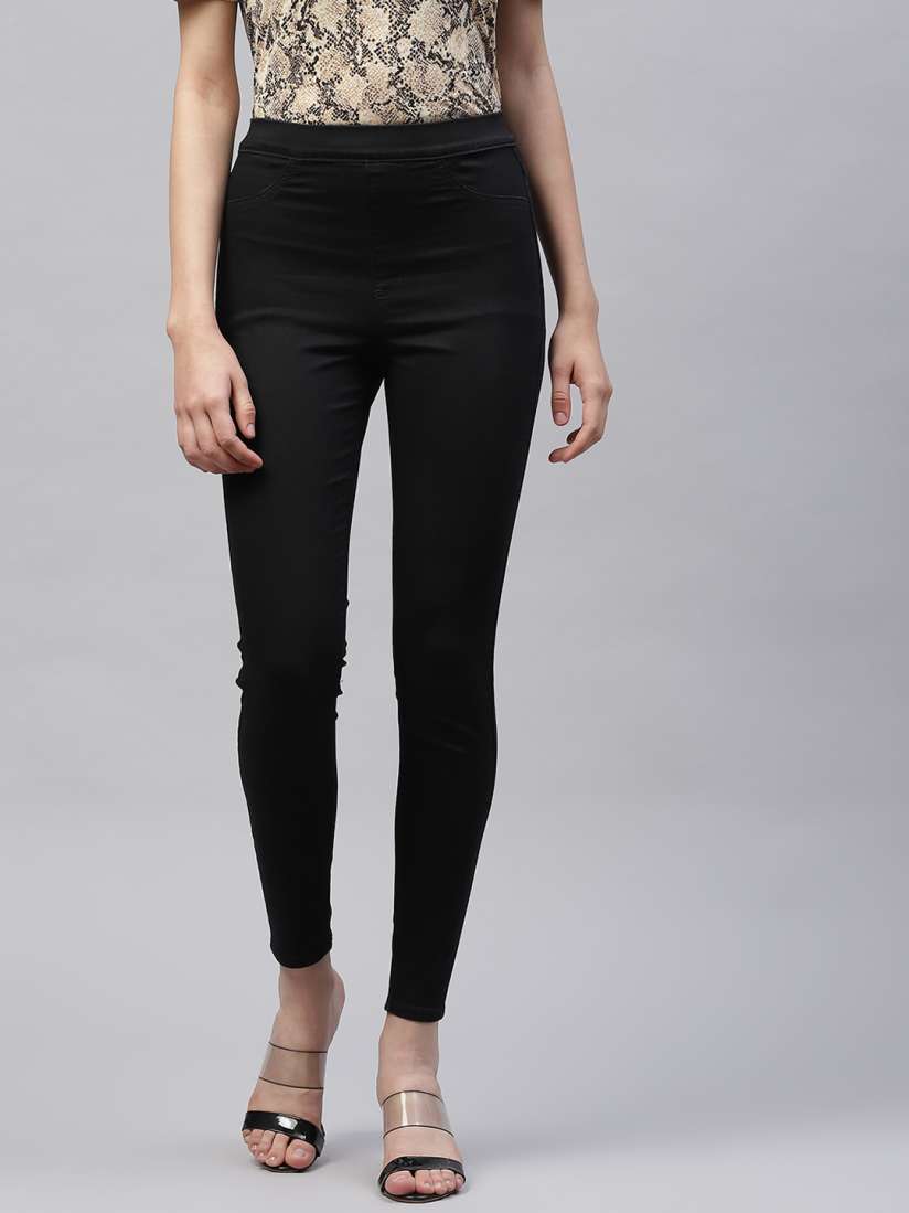 Buy Marks Spencer Women Black Solid High Waist Jeggings Jeggings for Women 17185304 Myntra