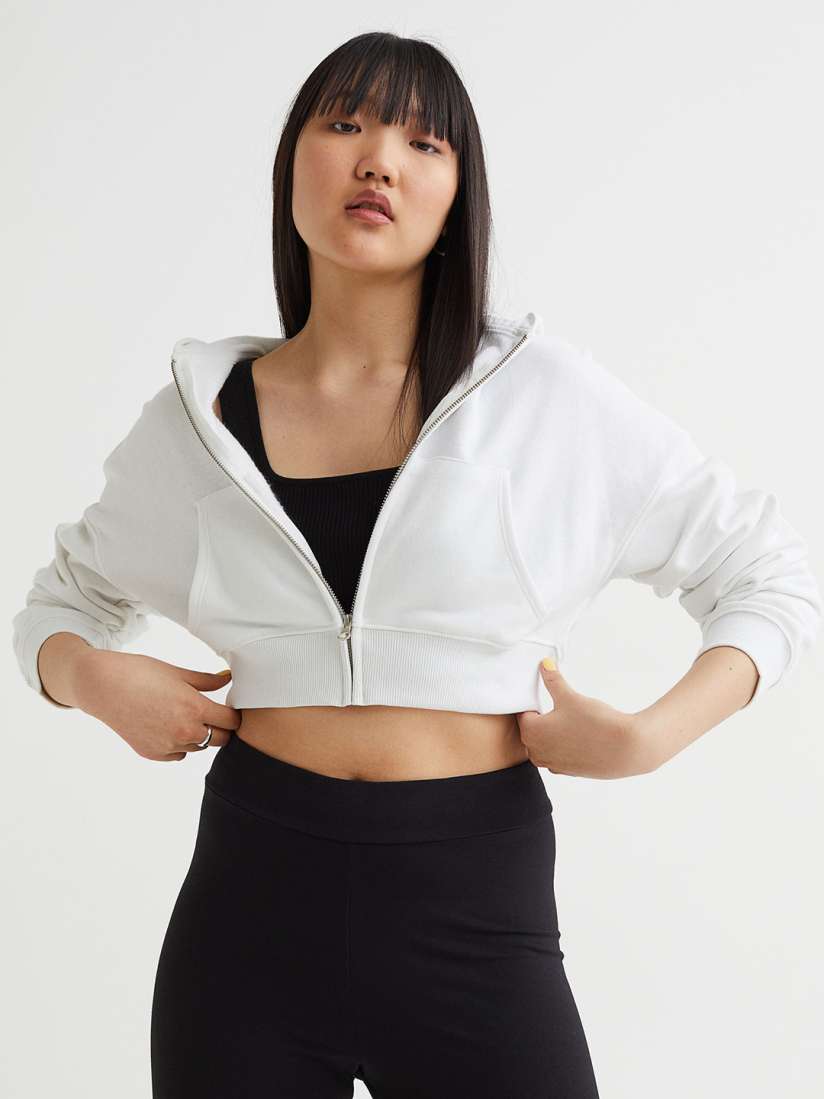 H&m hoodie crop top online