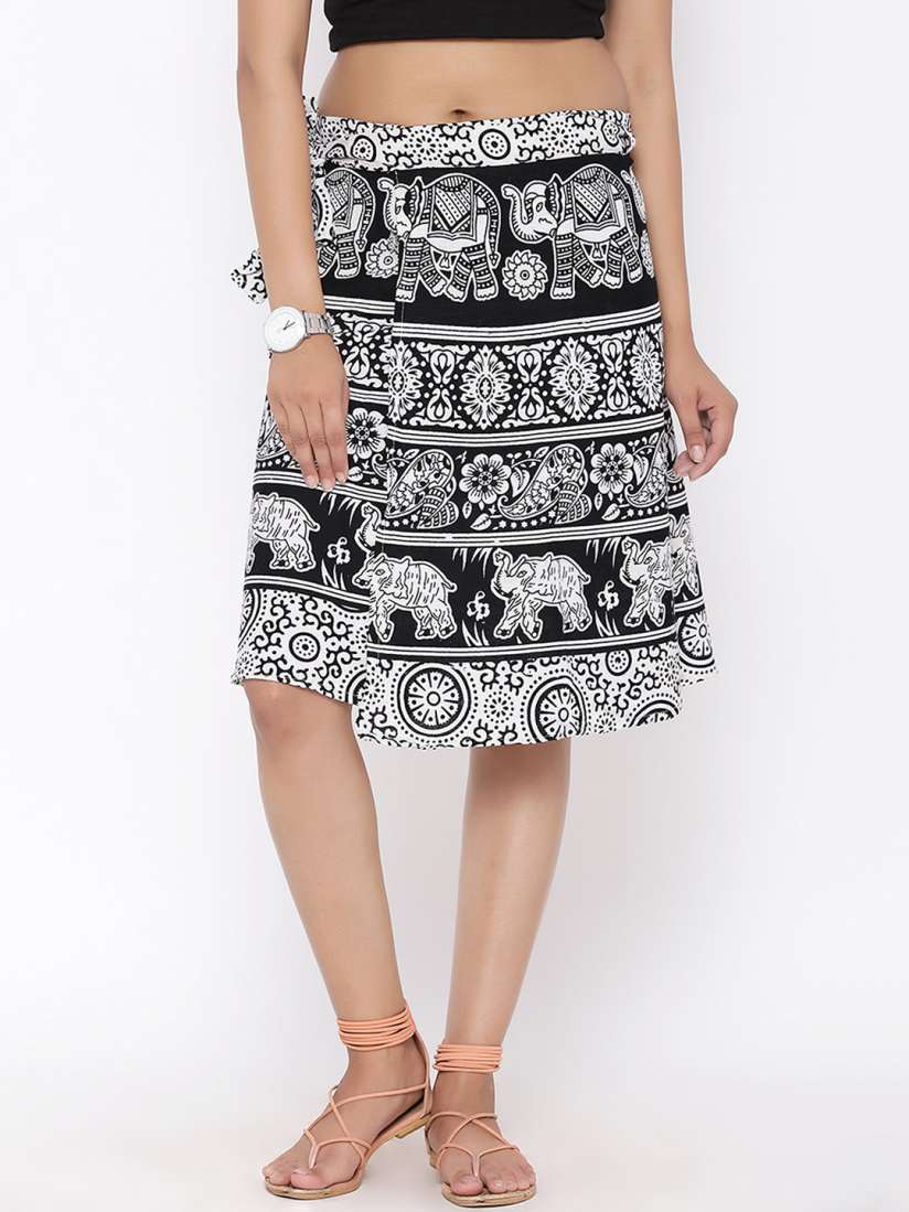 Wrap around skirt myntra on sale