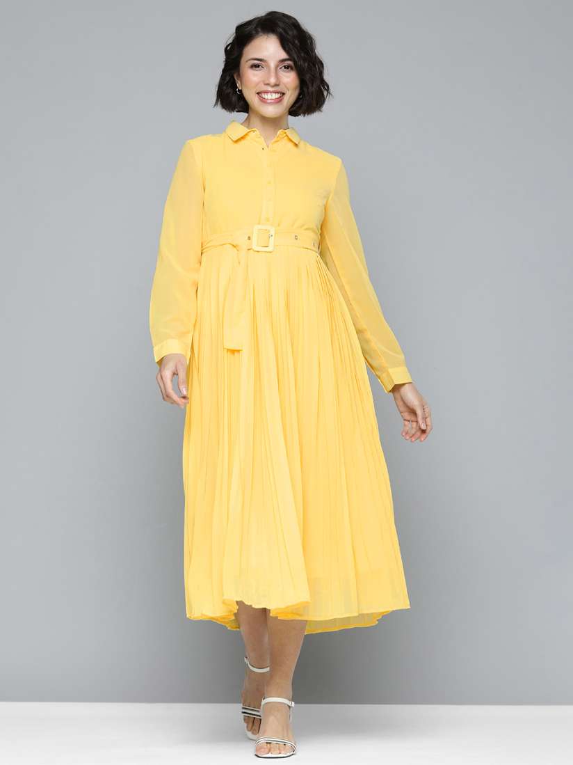 Buy Mast Harbour Women Yellow Solid Casual Maxi Dress Dresses for Women 17189060 Myntra