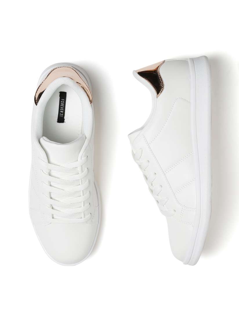 Buy FOREVER 21 Women White Solid Sneakers Casual Shoes for Women 1718963 Myntra