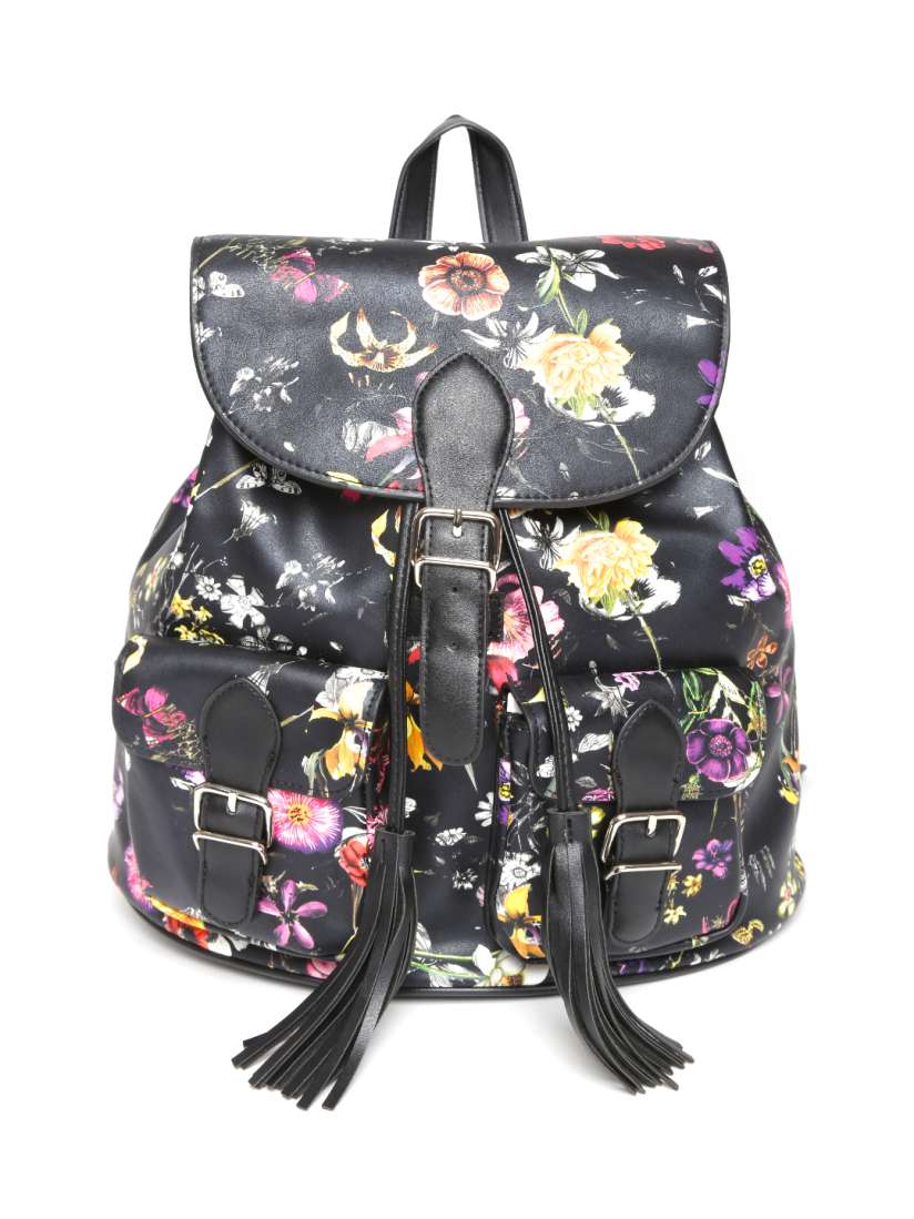 Buy FOREVER 21 Women Black Floral Print Backpack Backpacks for Women 1719116 Myntra
