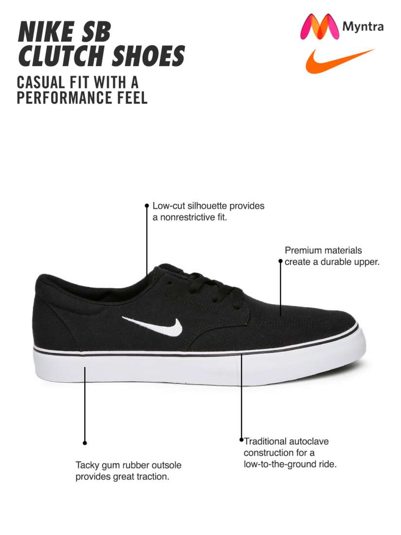 Buy Nike Men Black SB Clutch Skate Shoes Casual Shoes for Men 1719363 Myntra