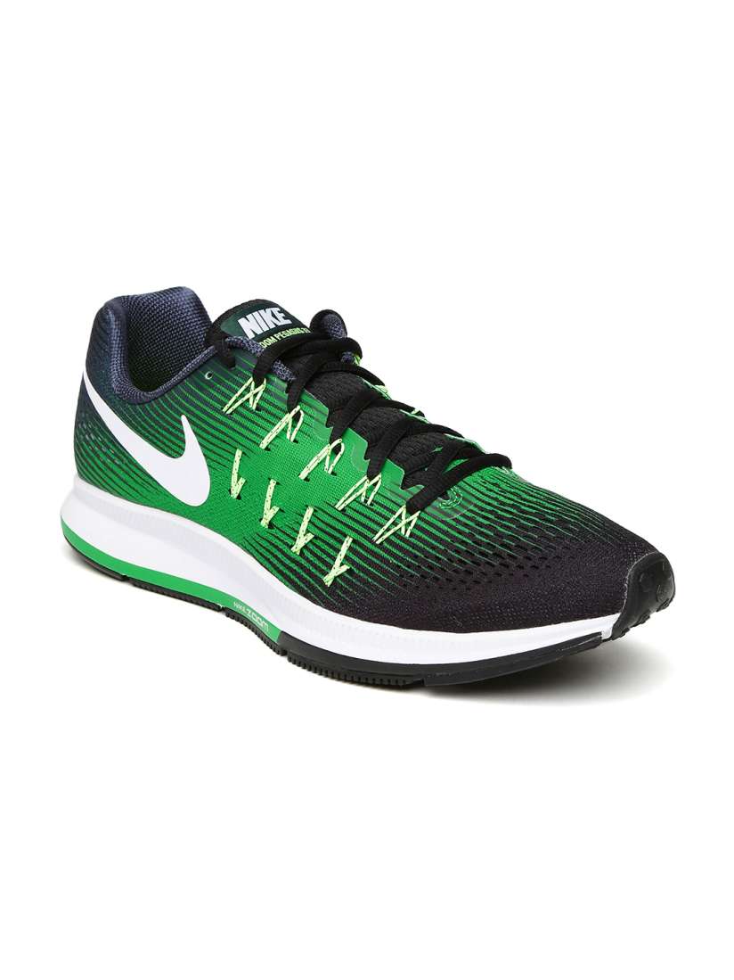 Buy Nike Men Black Green Air Zoom Pegasus 33 Running Shoes Sports Shoes for Men 1719372 Myntra
