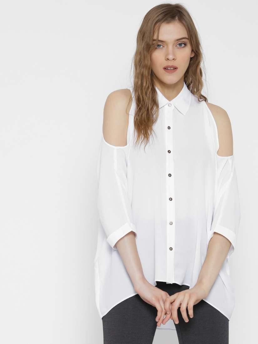 Cold shoulder shirt forever 21 discount