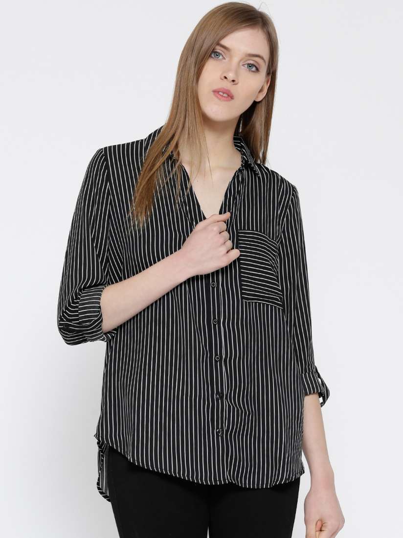 Forever 21 black and white striped shirt shop