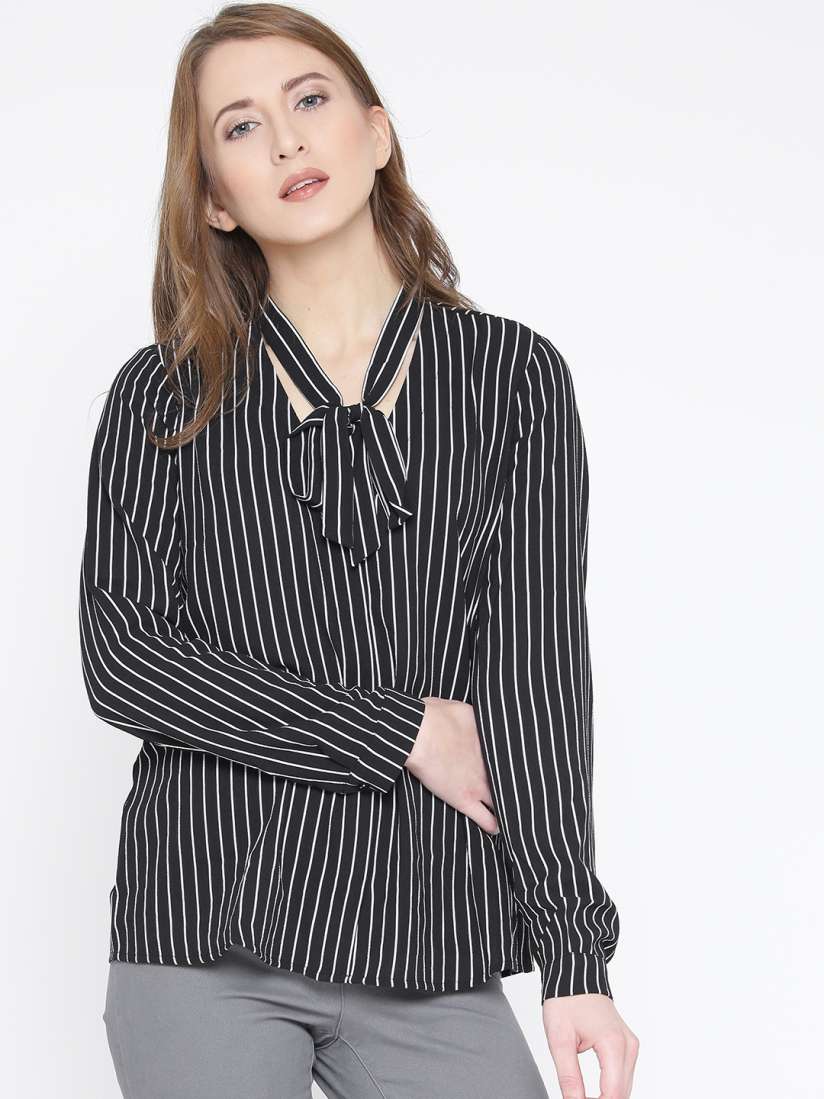 Black and white striped blouse forever 21 discount