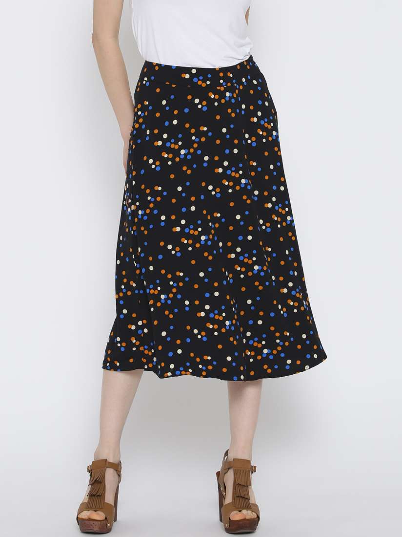 Buy FOREVER 21 Black Polka Dot Print A Line Skirt Skirts for Women 1720049 Myntra