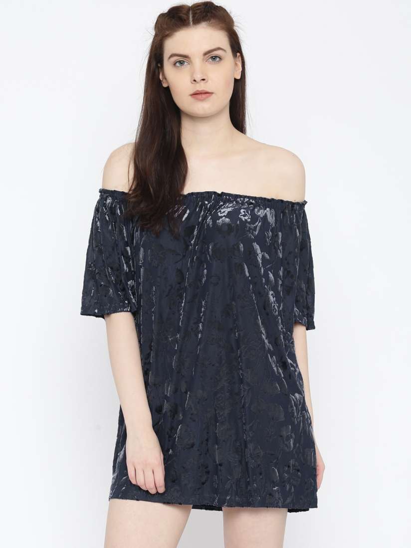 Buy FOREVER 21 Women Blue A Line Off Shoulder Dress Dresses for Women 1720121 Myntra