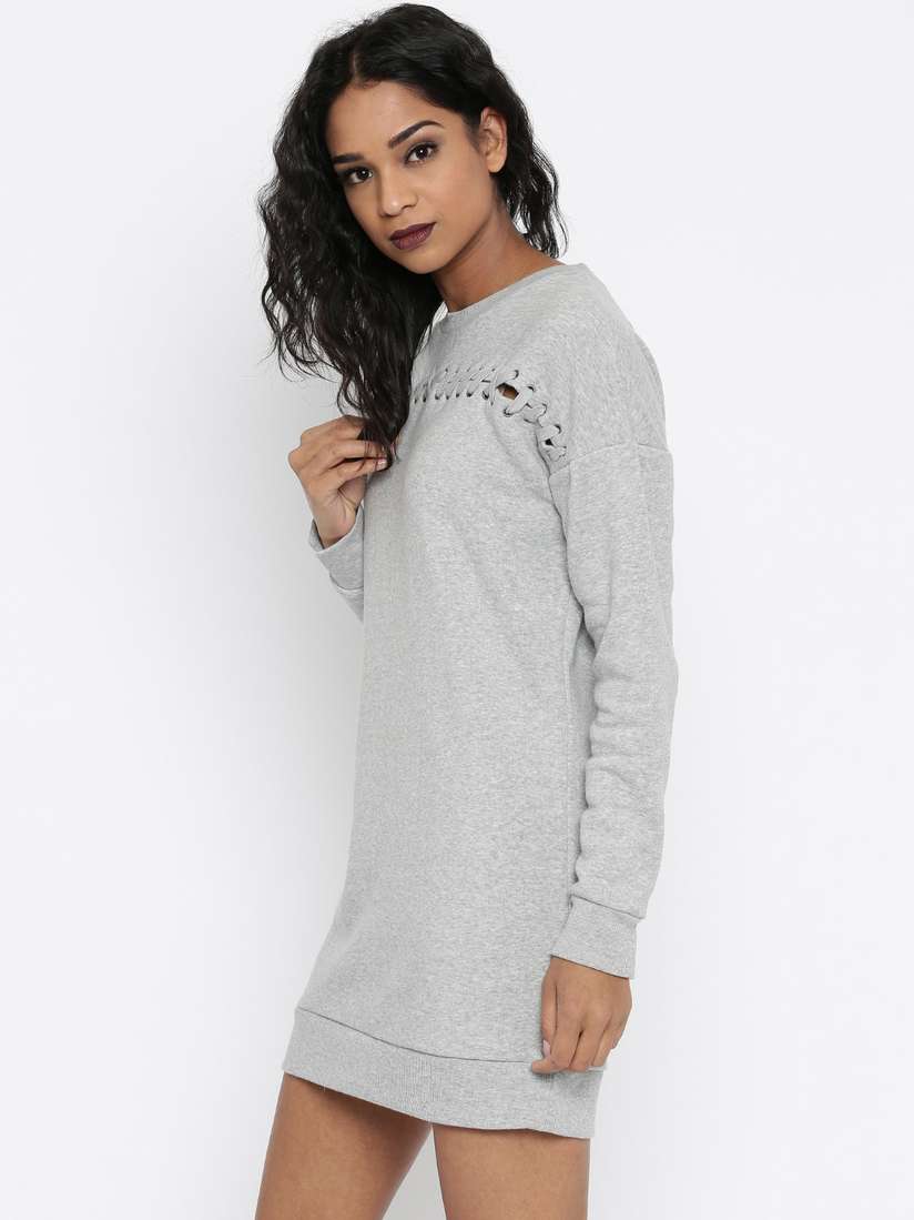 Sweatshirt Dress Forever 21 Gray Dress Buy FOREVER 21 Women Grey
