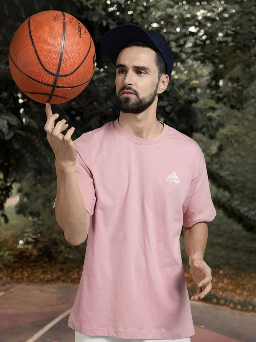 Buy ADIDAS Men Dusty Pink M SL T Solid Pure Cotton Sustainable T shirt Tshirts for Men 17204402 Myntra