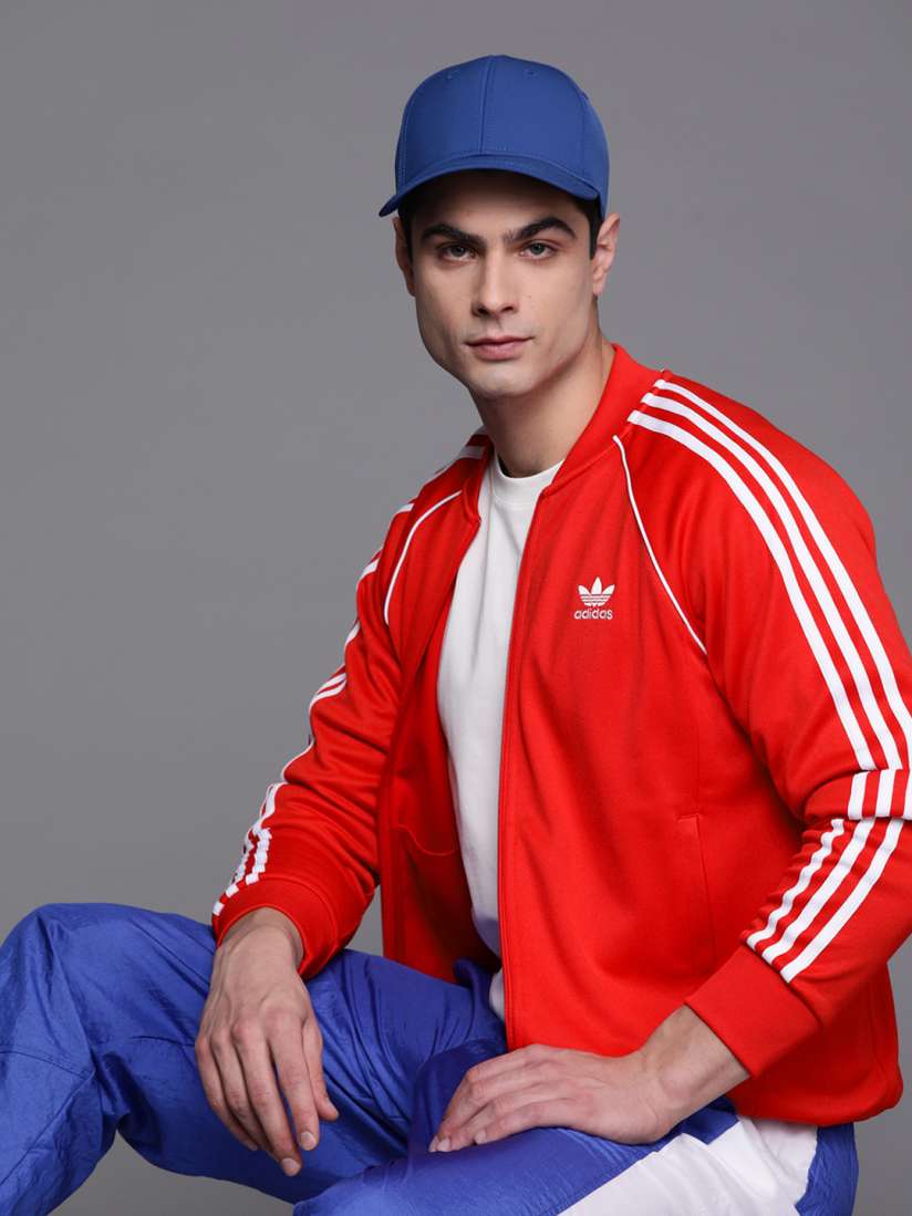 Buy ADIDAS Originals Men Red Solid Side Stripe Taping Sustainable Sporty Jacket Jackets for Men 17205346 Myntra