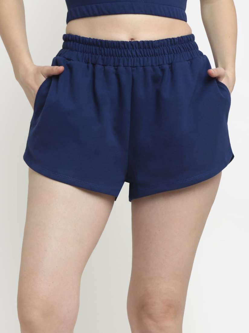 Buy EVERDION Women Navy Blue Yoga Hot Pants Shorts Shorts for Women 17206306 Myntra