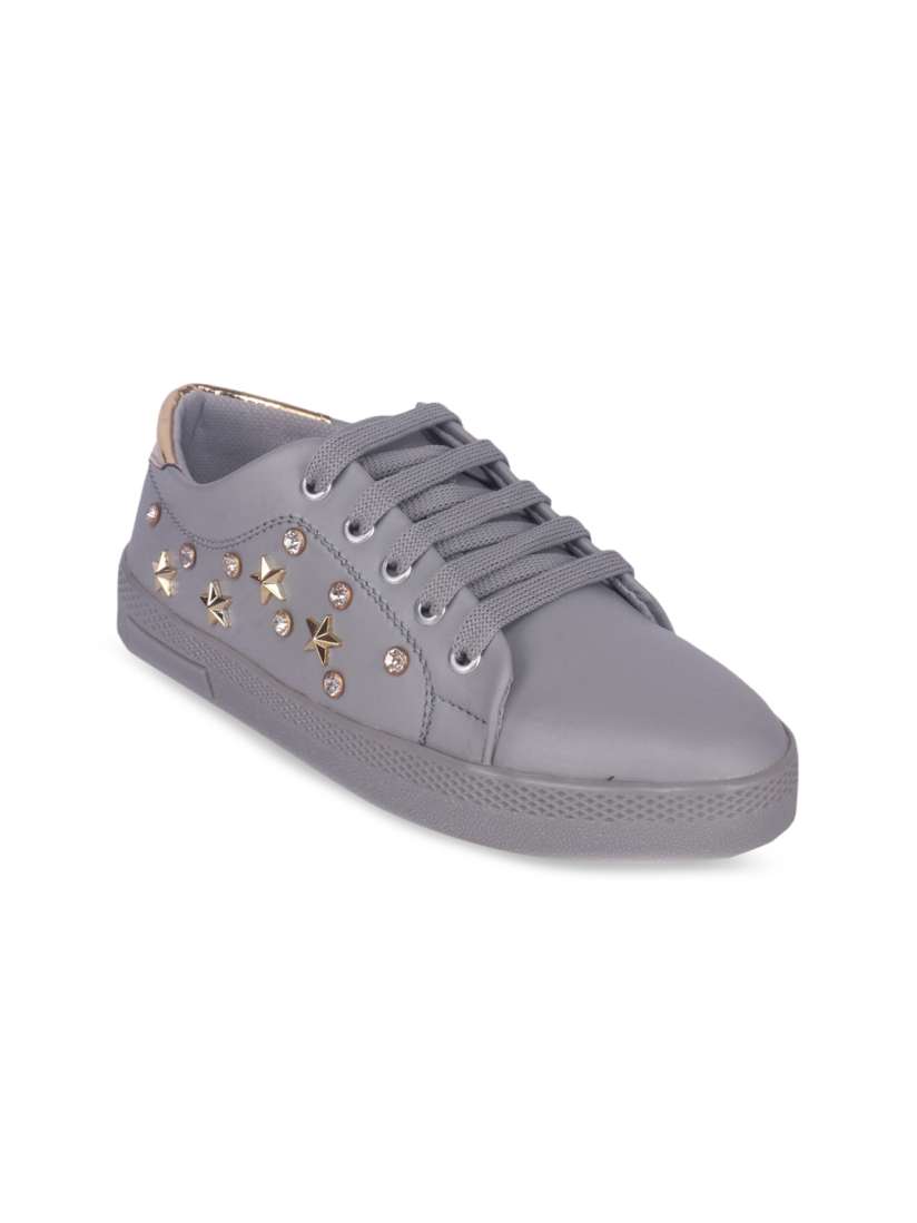 Grey embellished shoes store