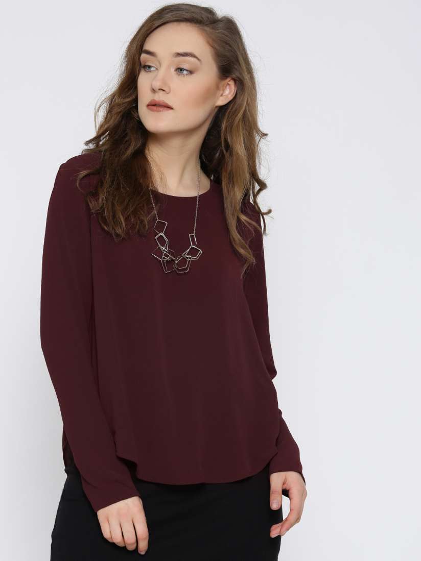 Buy FOREVER 21 Women Burgundy Top Tops for Women 1720680 Myntra