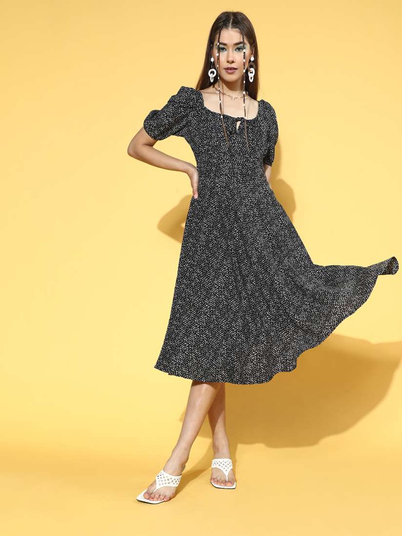 Buy U F Women Stylish Black Conversational Volume Play Dress Dresses for Women 17206806 Myntra