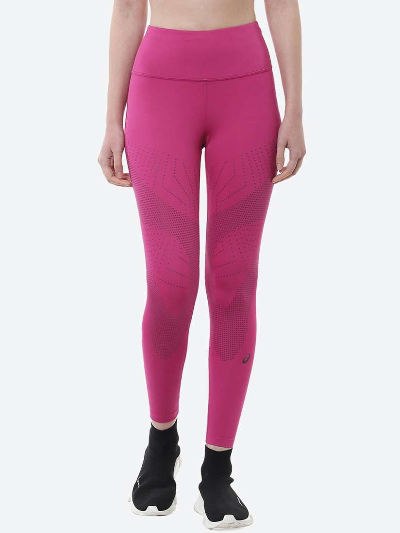 Buy ASICS Women Fuchsia Pink Self Design Tights ROAD BALANCE Tights for Women 17210972 Myntra