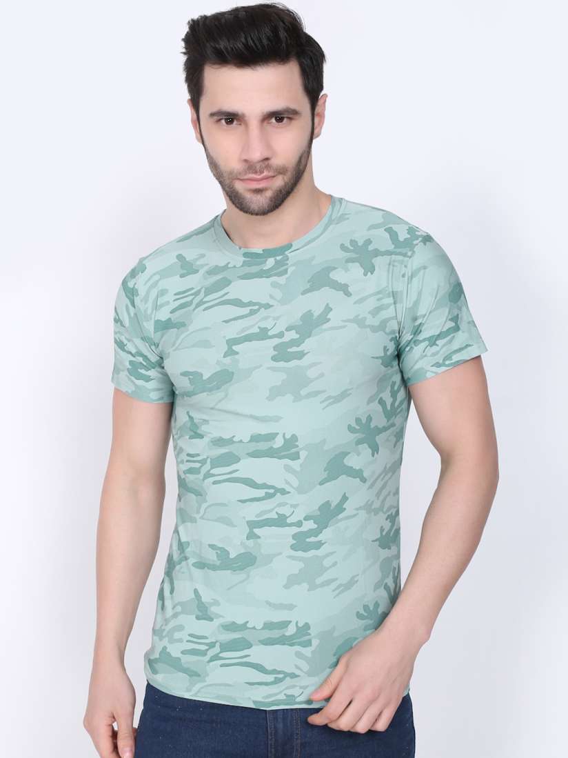 Buy Camey Men Green Camouflage Printed T shirt Tshirts for Men 17211360 Myntra