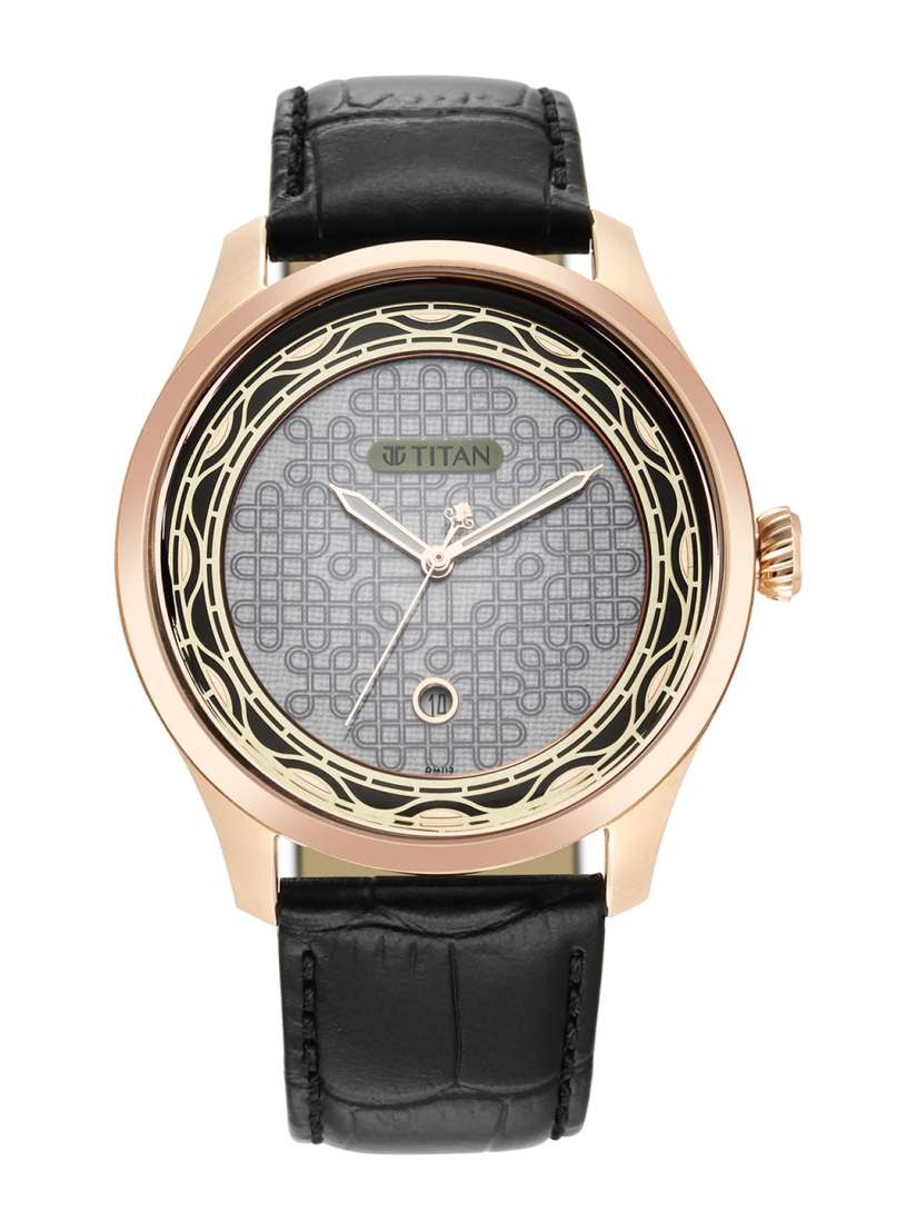 Titan black leather watches 2025