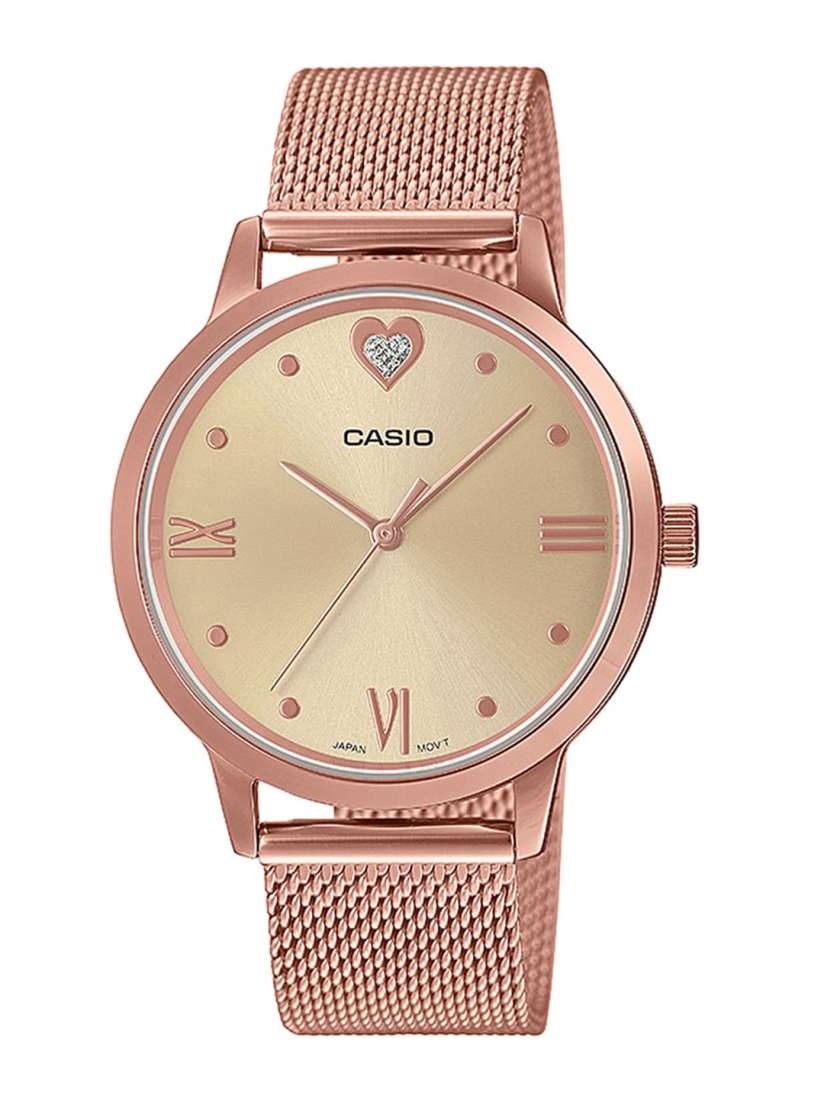 Casio ladies rose gold stainless steel bracelet watch top
