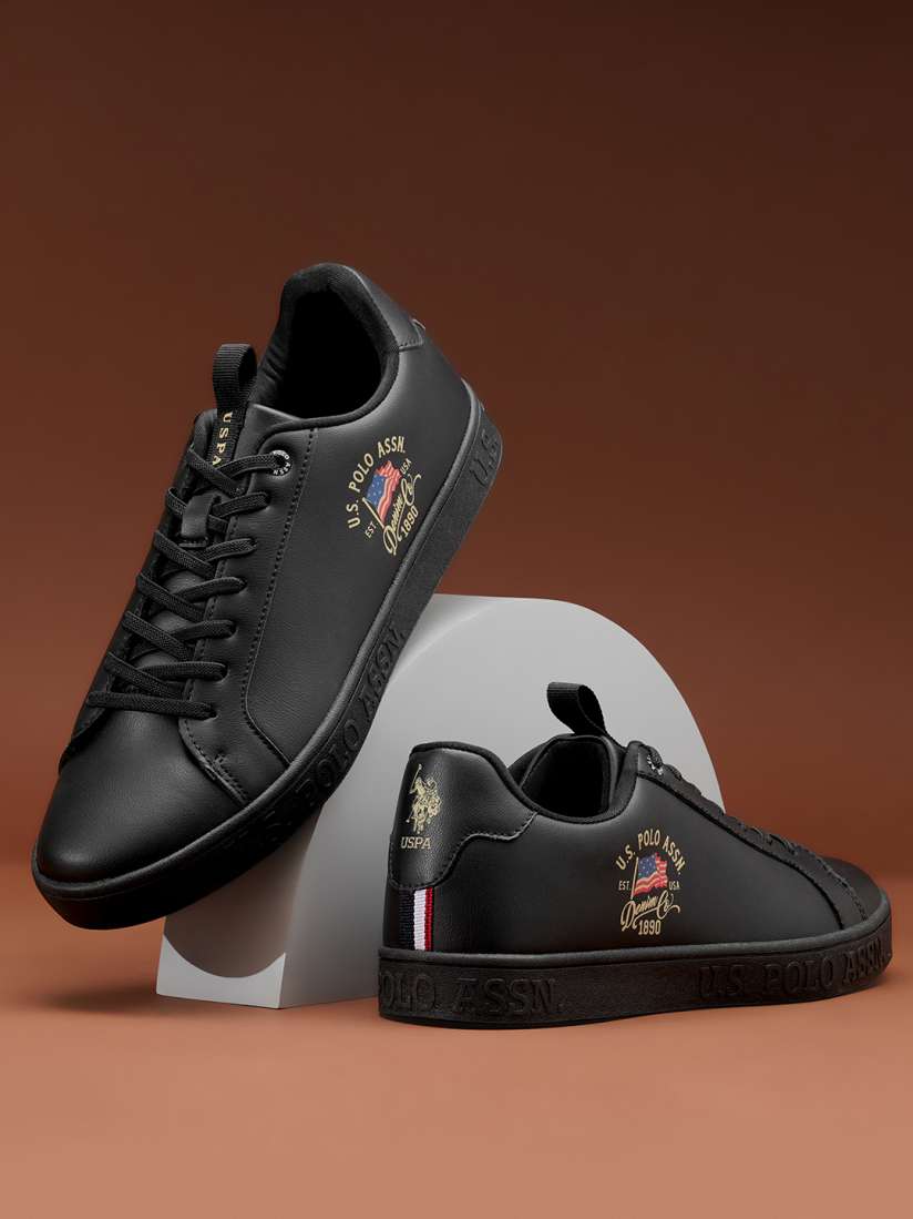 Buy U S Polo Assn Men Black Printed PU Sneakers Casual Shoes for Men 17224014 Myntra