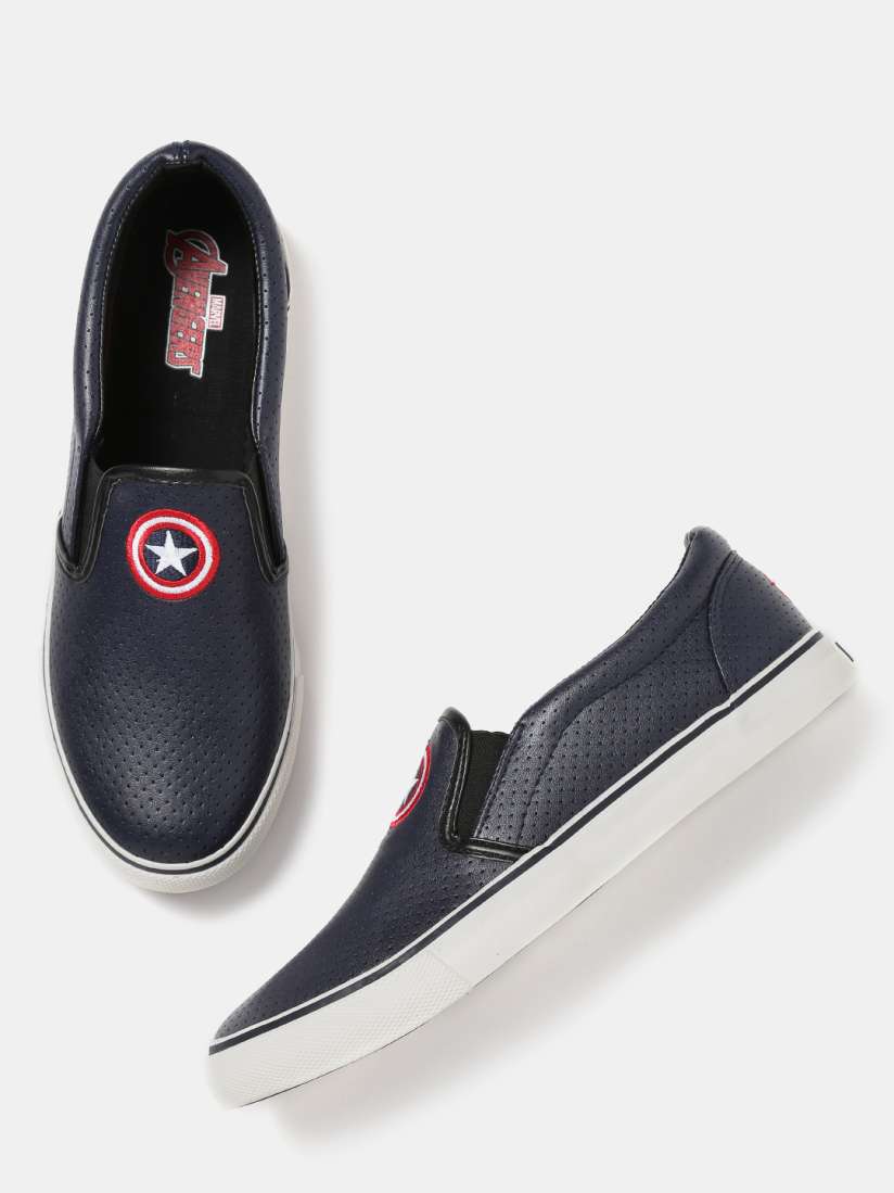 Buy Kook N Keech Marvel Men Navy Textured Slip On Sneakers Casual Shoes for Men 1722514 Myntra