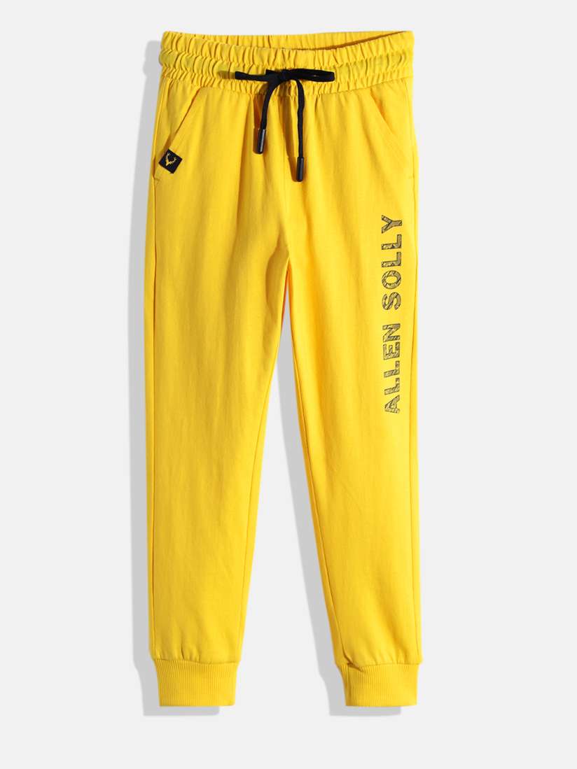 Buy Allen Solly Junior Boys Yellow Brand Logo Print Pure Cotton Joggers Track Pants for Boys 17228078 Myntra