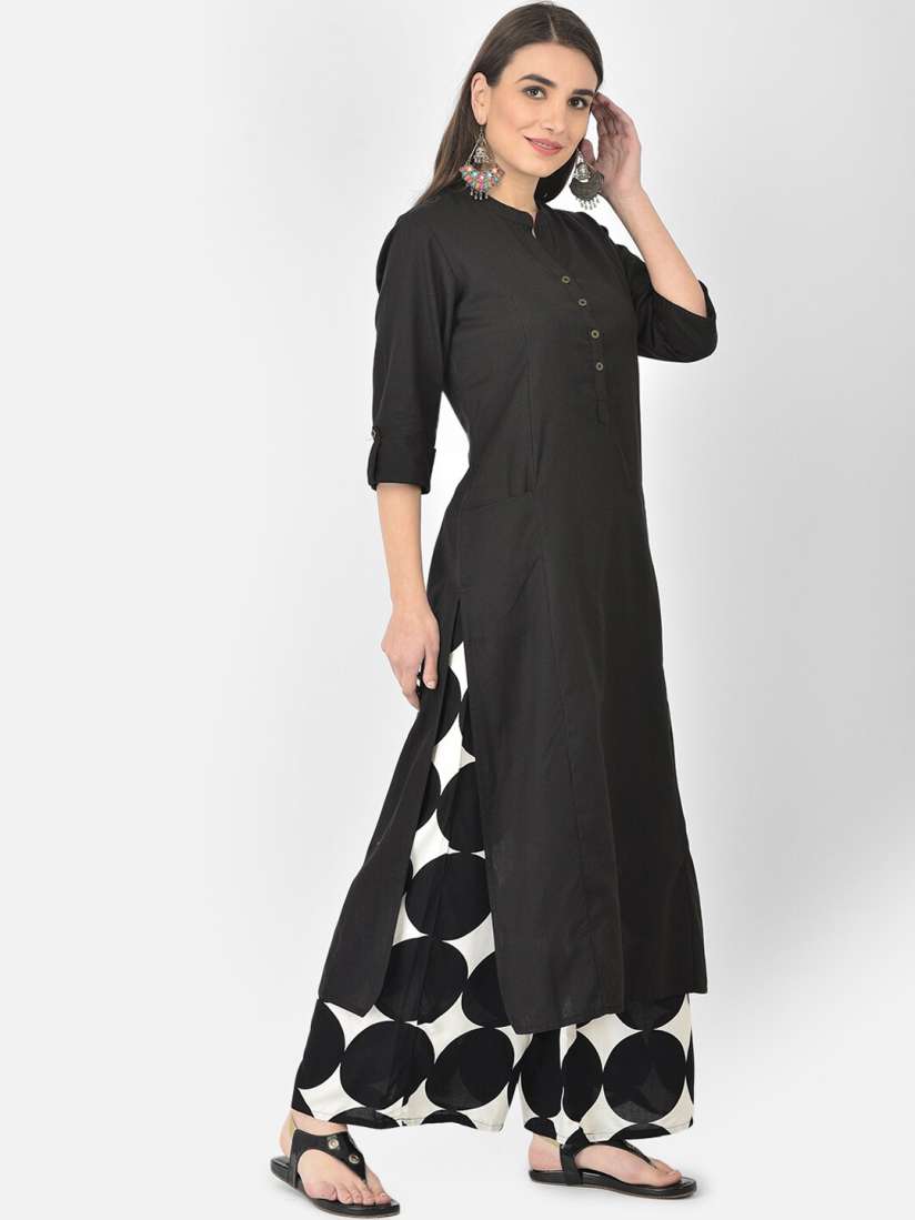Myntra black kurta hotsell