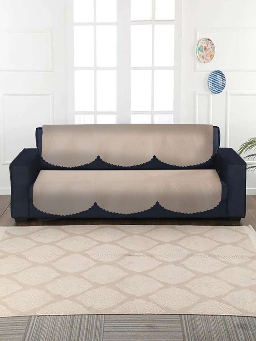 Buy HOSTA HOMES Beige Set Of 10 Velvet Quilted 5 Seater Sofa Cover Sofa Covers for Unisex 17245188 Myntra