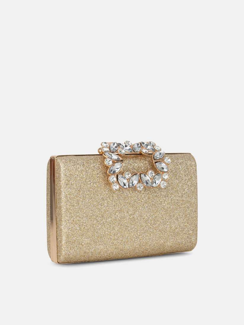 Buy Kazo Gold Toned Embellished Box Clutch Clutches for Women 17247370 Myntra