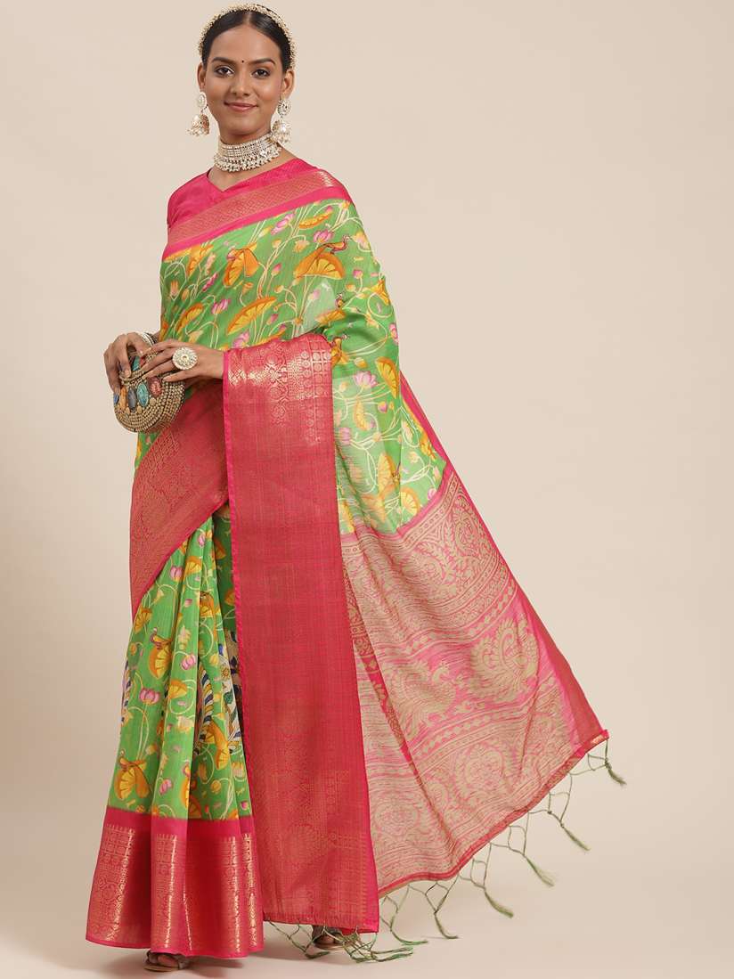 Myntra kalamkari sarees on sale