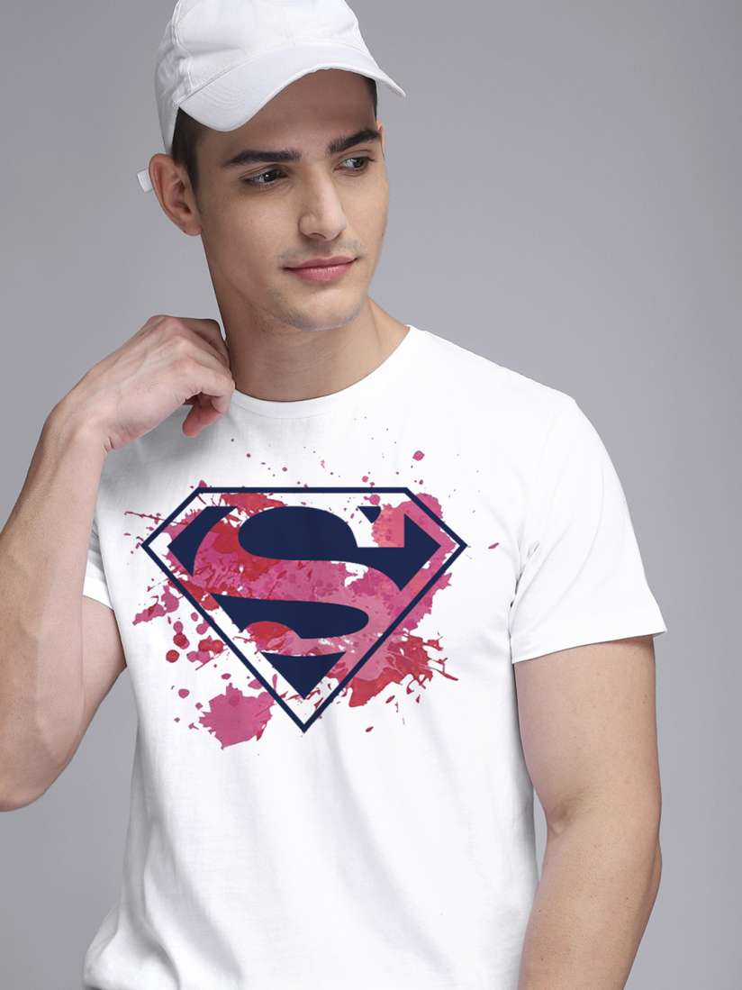 Buy Free Authority Men White Superman Printed Cotton Holi T shirt Tshirts for Men 17256474 Myntra