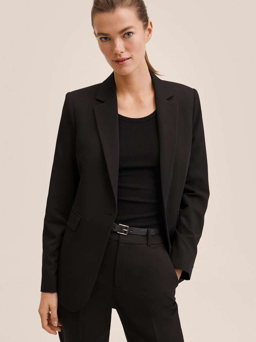 Buy MANGO Women Black Solid Tailored Fit Boreal Blazer with Back Slit Blazers for Women 17269104 Myntra