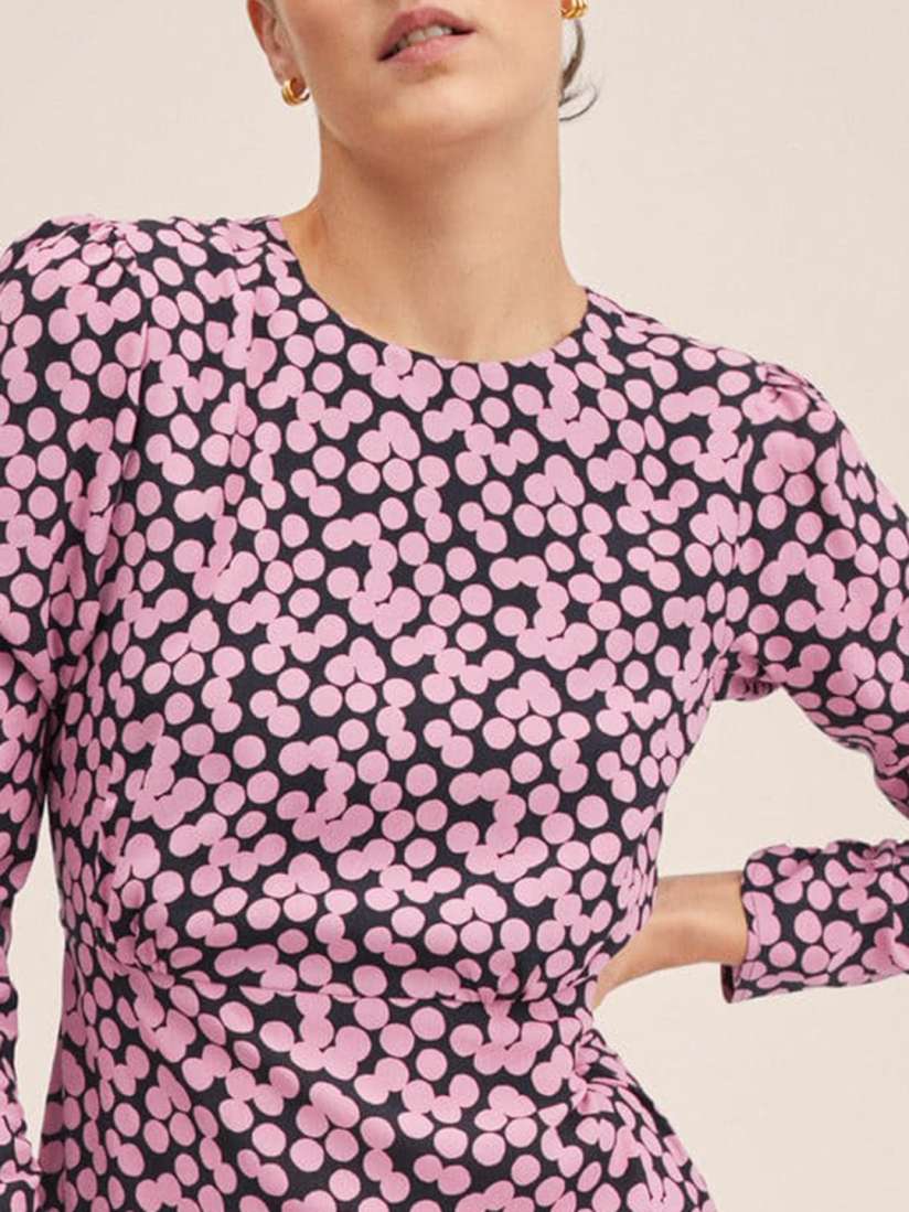 Mango polka dot midi dress discount