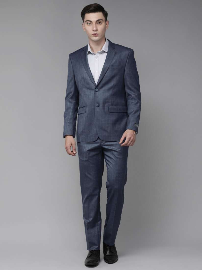 Van heusen blue check suit on sale