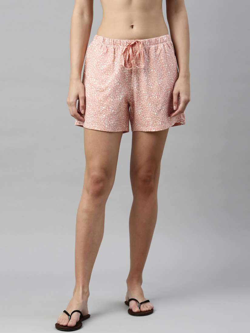Buy Enamor Women Pink Floral Printed Loose Fit Cotton Shorts Shorts for Women 17272906 Myntra