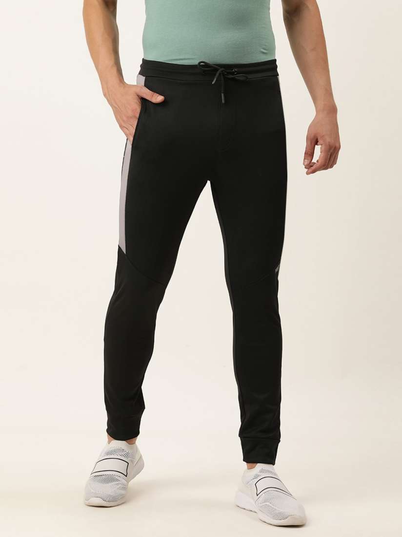Buy Proline Active Men Black Purple Colourblocked Joggers Track Pants for Men 17282466 Myntra