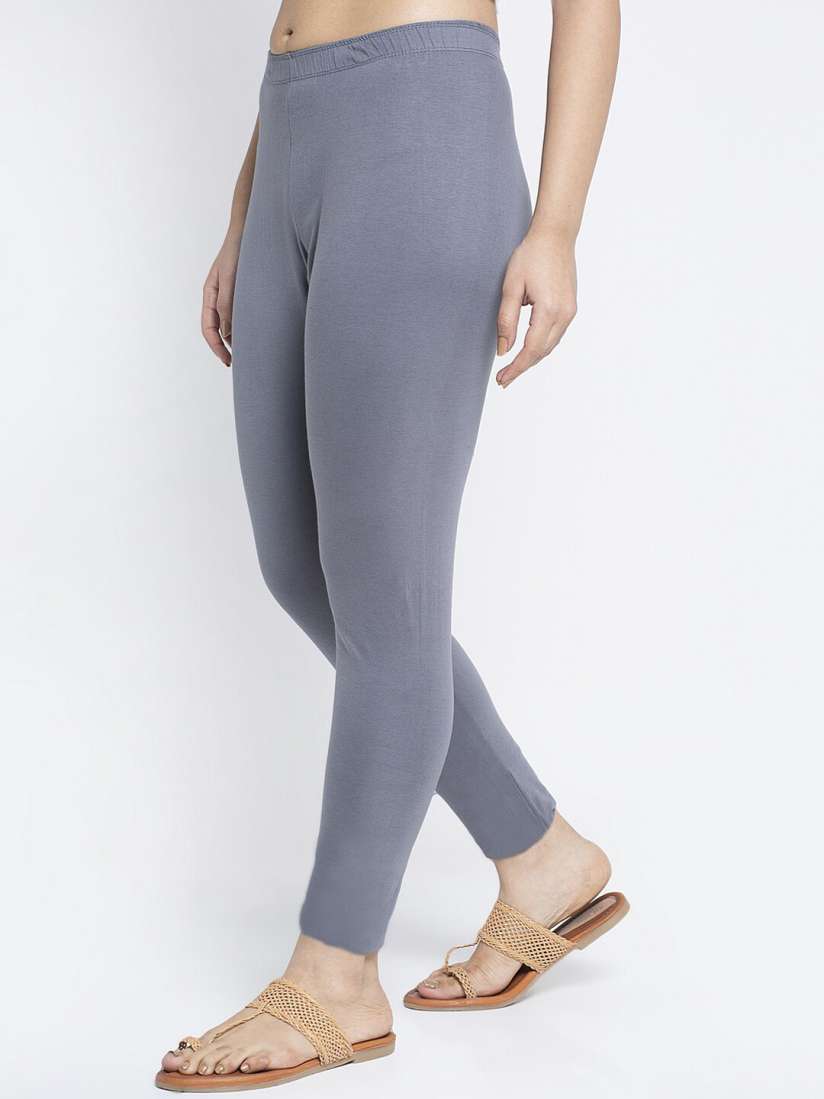 Grey colour ankle length leggings cheap