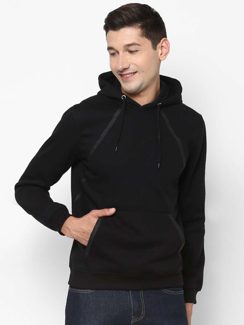 Allen solly black hooded sweatshirt hotsell
