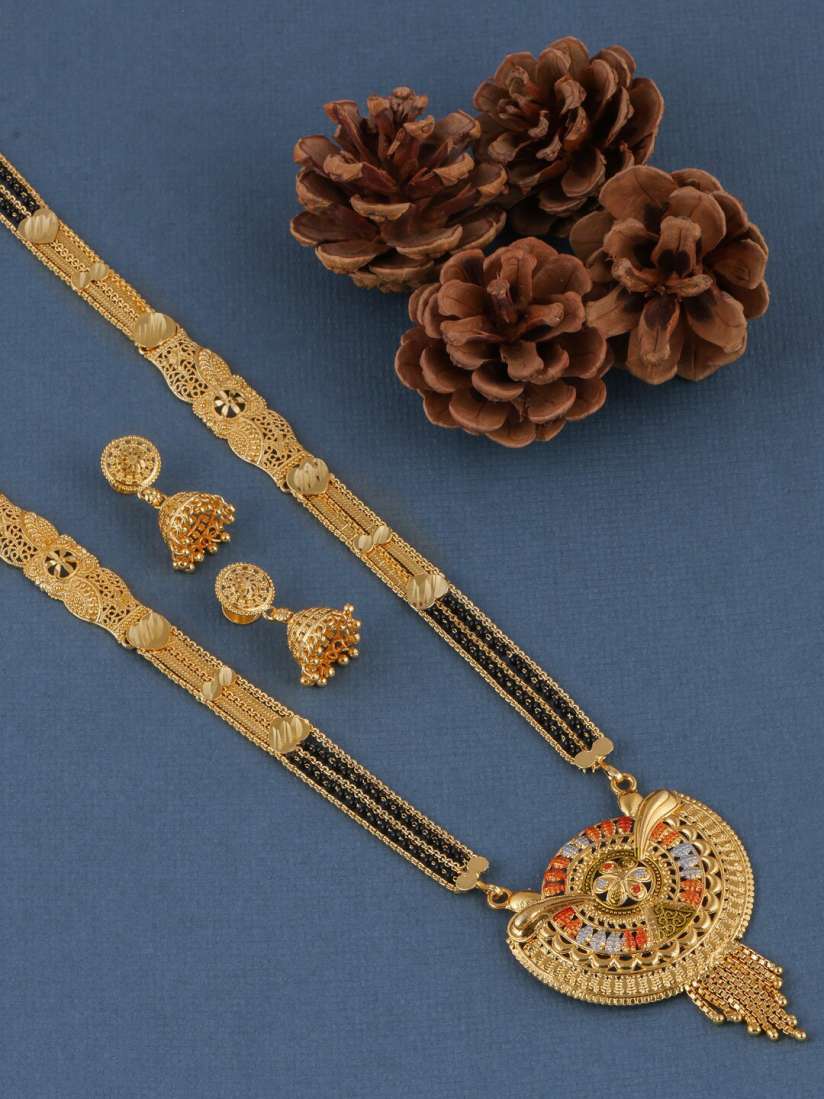 Buy Brandsoon Women One Gram Gold Plated Mangalsutra with Earring Set Mangalsutra for Women 17298016 Myntra