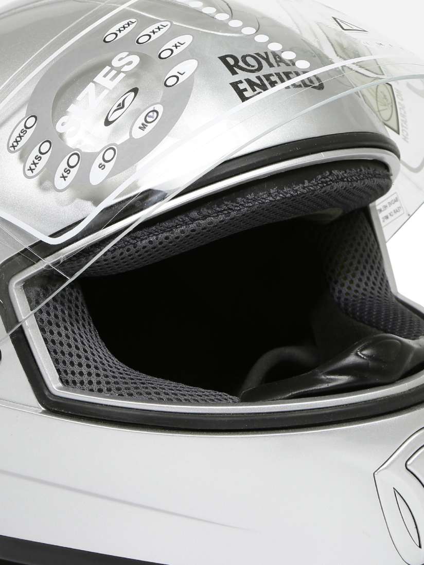 Royal enfield helmet silver colour clearance