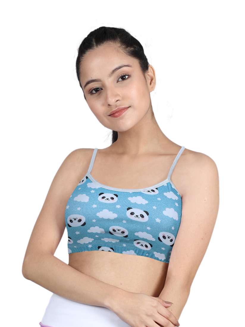 Buy DChica Girls Blue White Graphic Printed Slip on Sports Bra Bra for Girls 17302506 Myntra